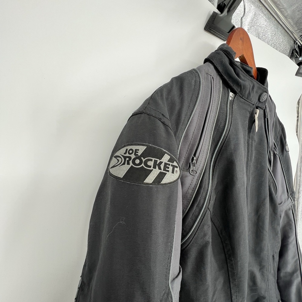 Women's Joe Rocket Motorcycle Jacket Lined Size Medium Black Gray - Picture 2 of 16